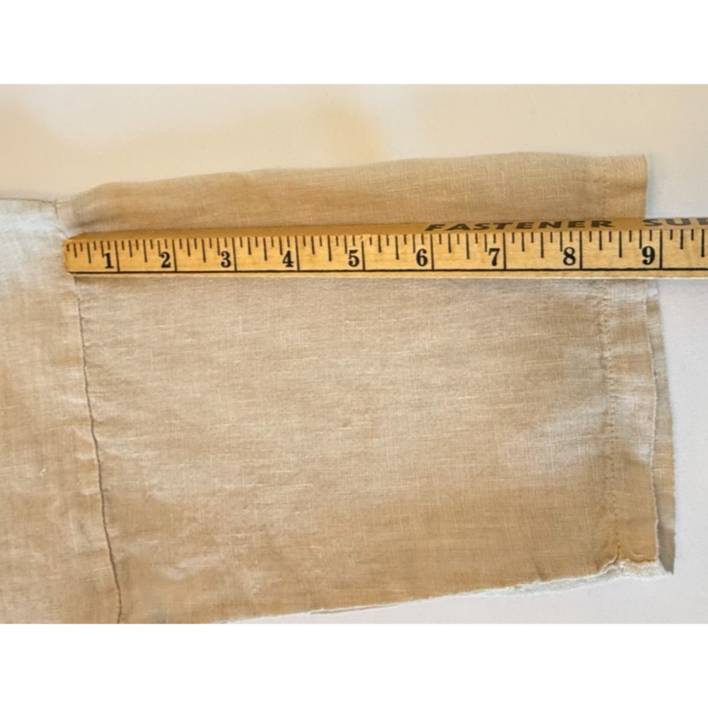 Francesca Bettini Womens M Beige Linen Eyelet Lace Hem 3/4 Sleeve Italy Boho Top - Picture 6 of 10
